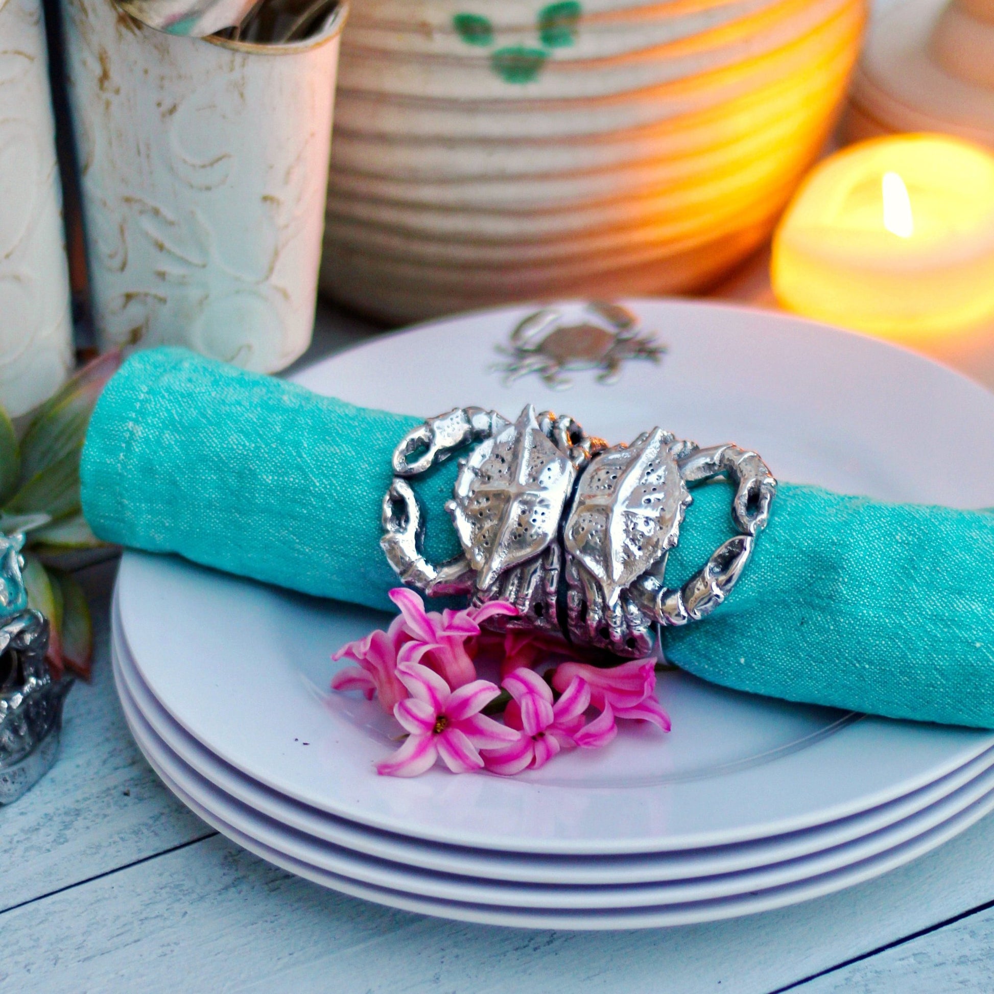 Crab Napkin Rings - set of 4 - themonogram manor 