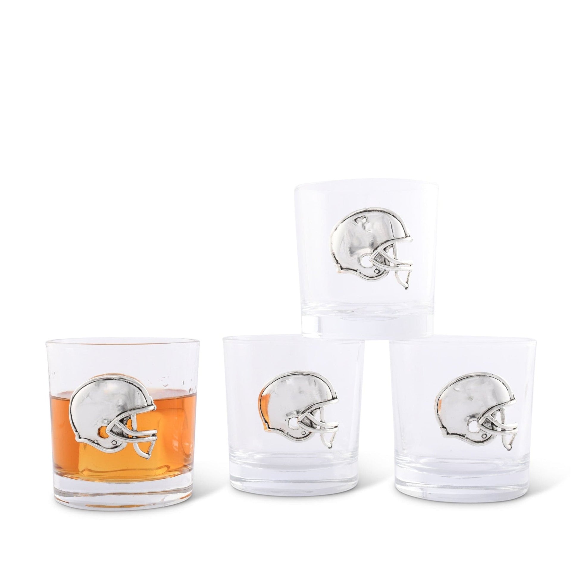 Football Helmet Bar Glasses Set of 4 - themonogram manor 
