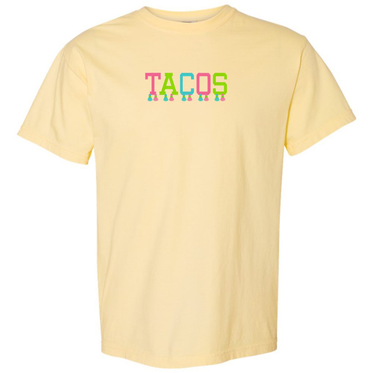 Embroidered Tasseled 'Tacos' T-Shirt - themonogram manor 