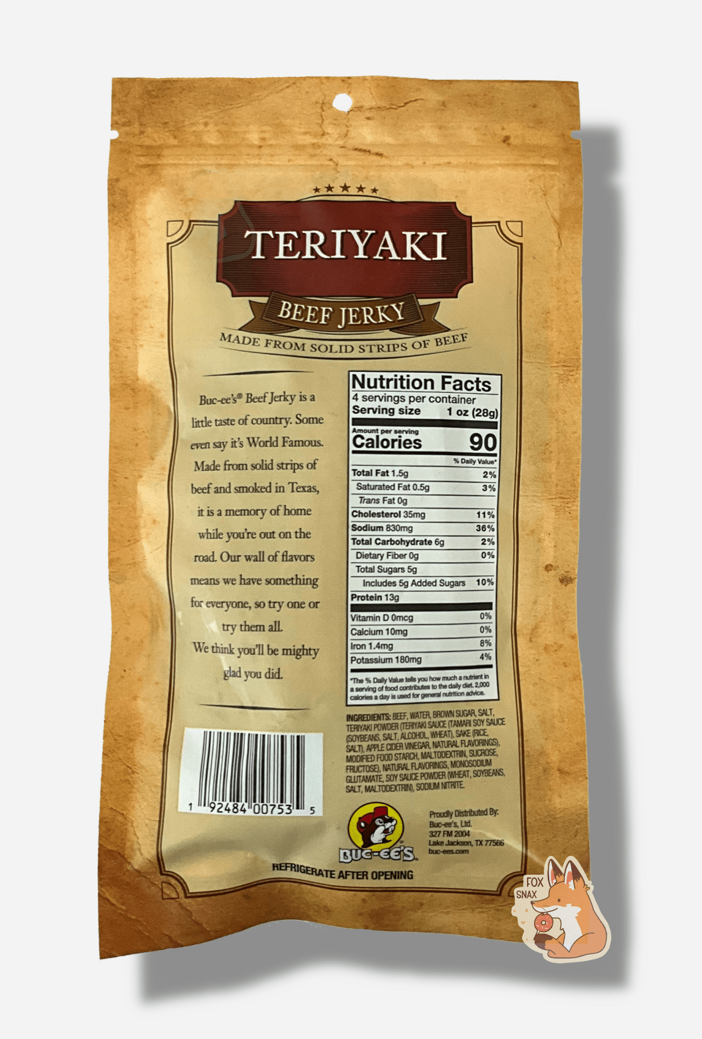Buc - ee's Teriyaki Beef Jerky - themonogram manor 
