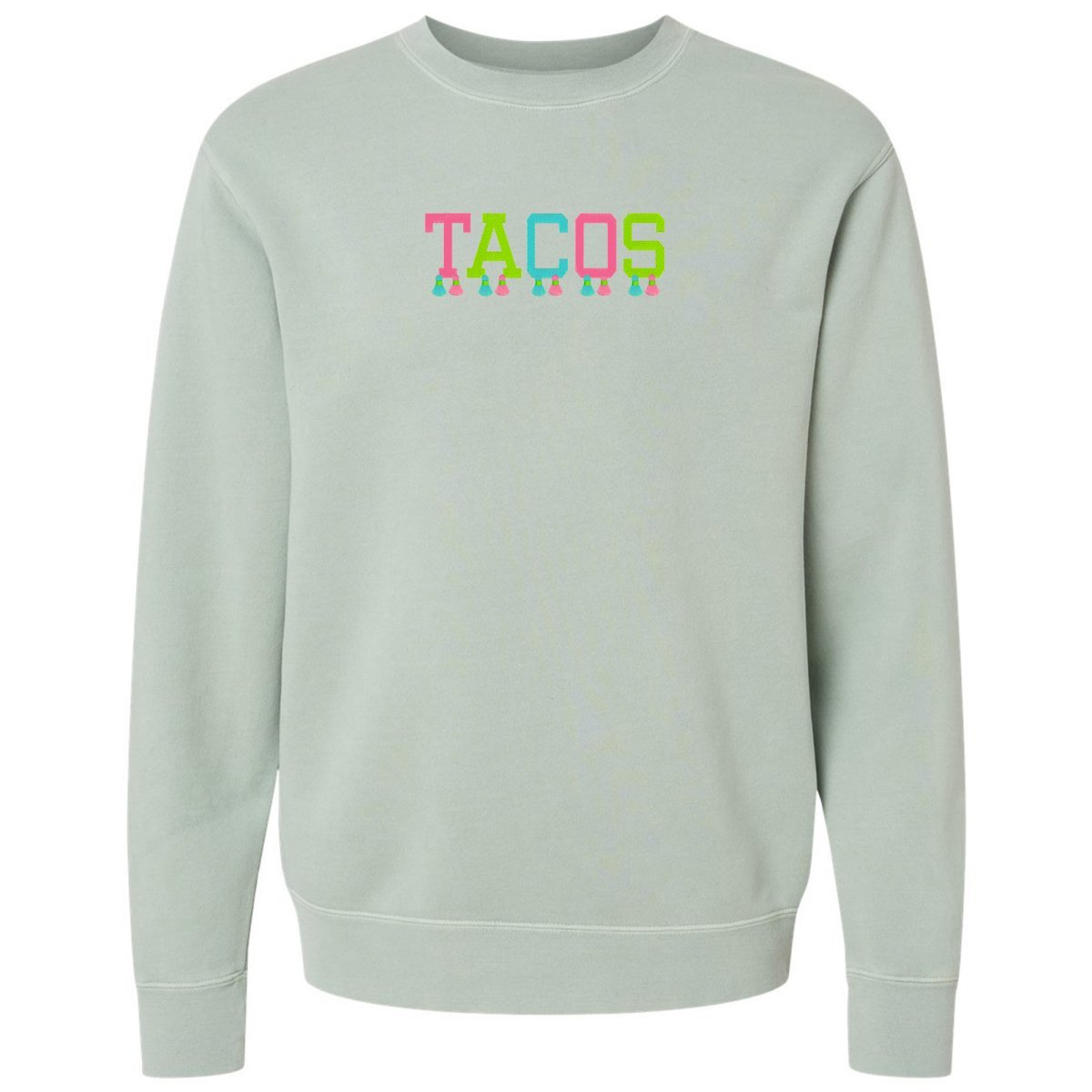 Embroidered Tasseled 'Tacos' Cozy Crew - themonogram manor 