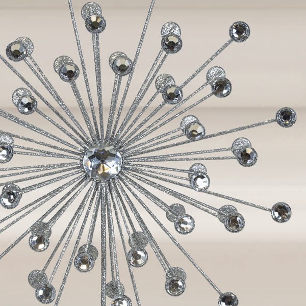 13" Silver Crystal Burst Tree Topper - themonogram manor 