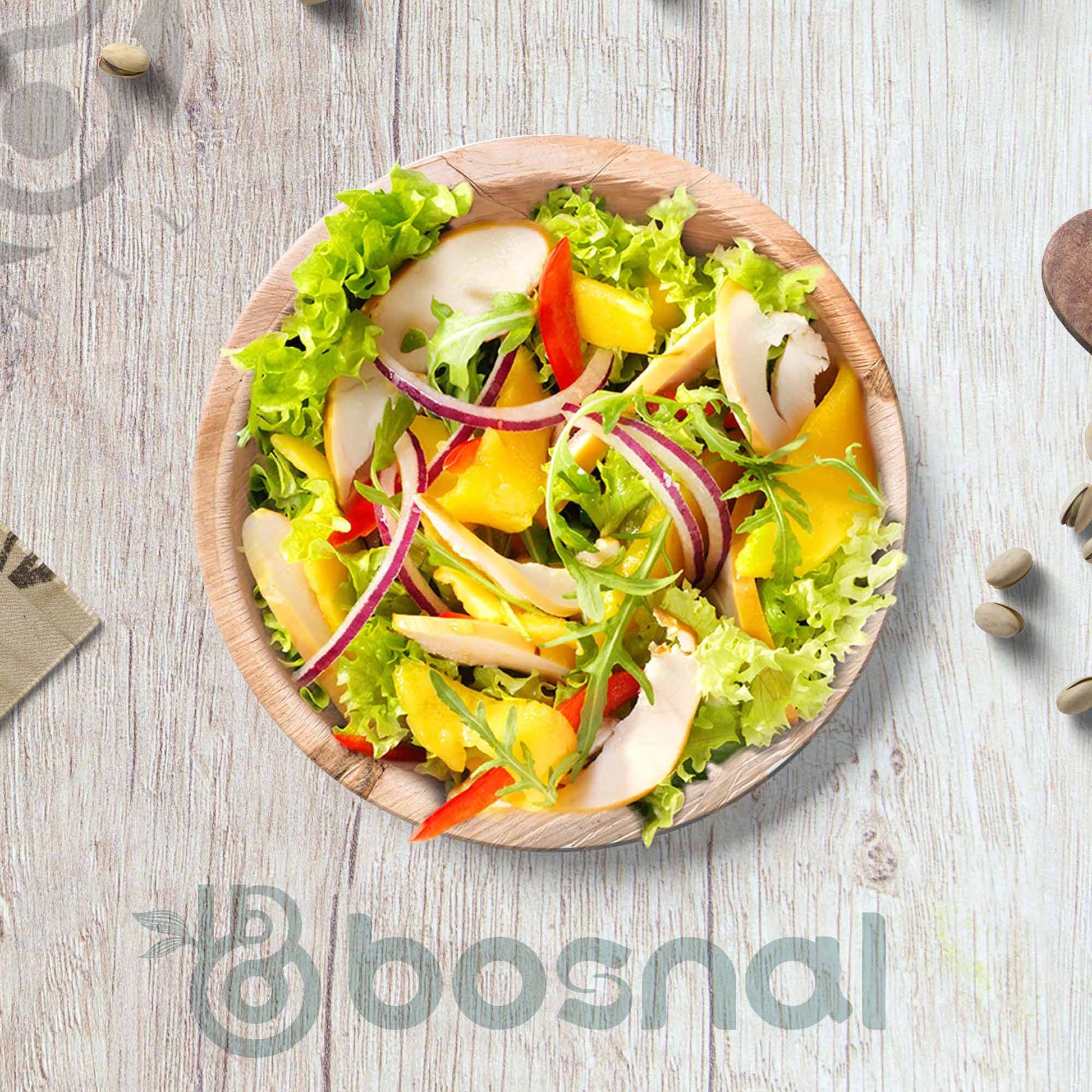 Bosnal - Palm Leaf Bowl, 6 inch, Round , 25 Pcs - themonogram manor 