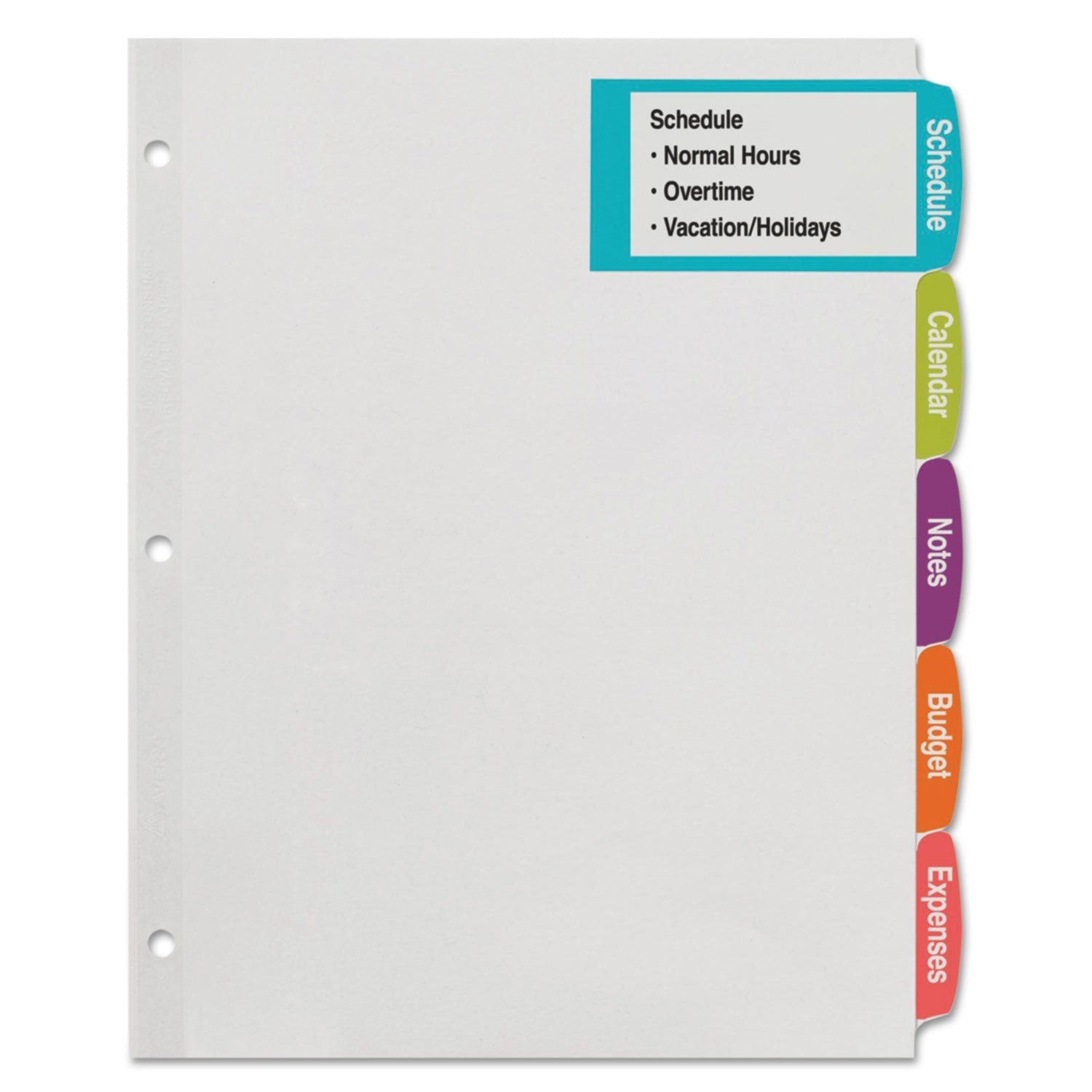 Avery Big Tab Printable Large White Label Tab Dividers, 5 - Tab, 11 x 8.5, White, 20 Sets - themonogram manor 