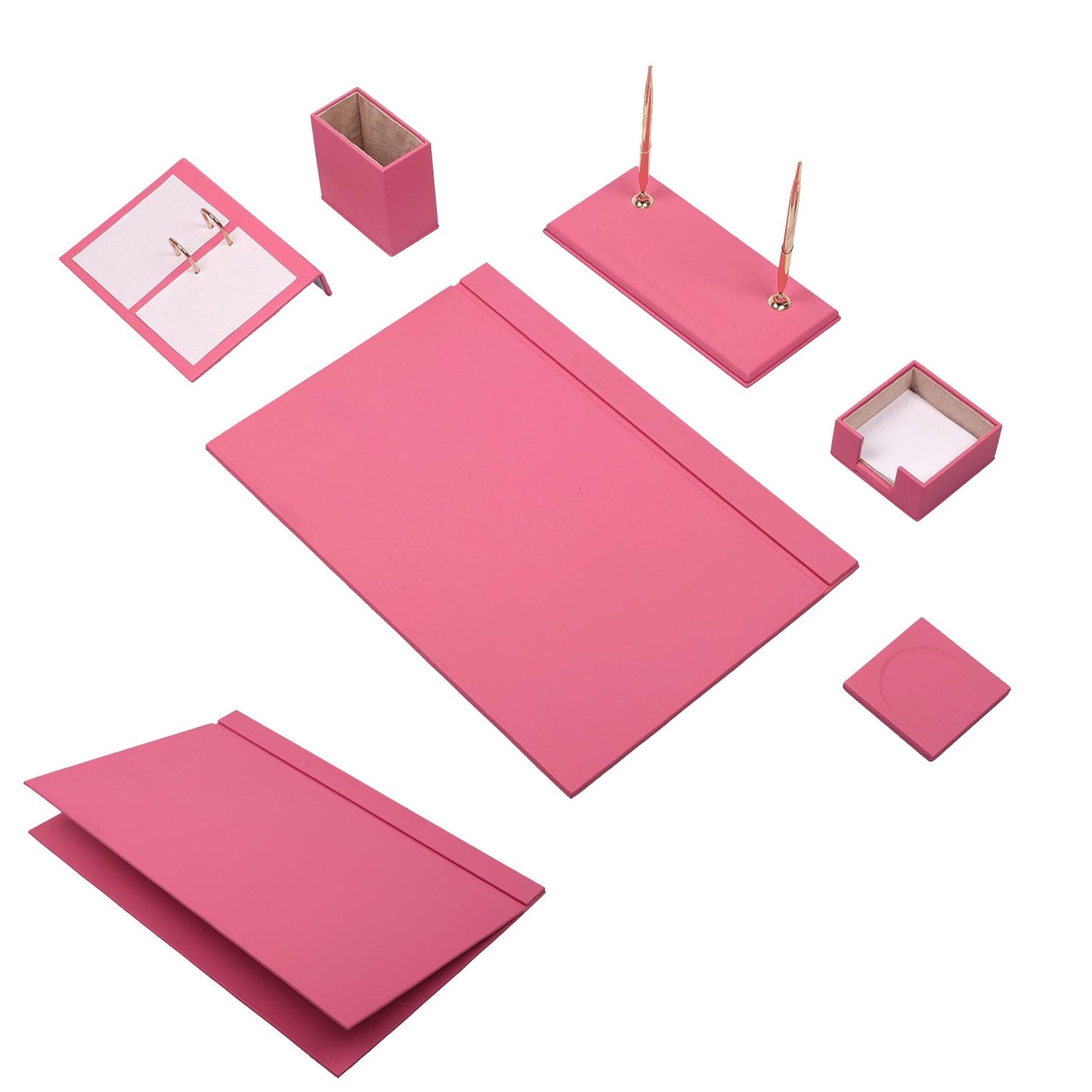 MOOG Leather Desk Set - 8 Accessories - Green - 8 PCS - themonogram manor 