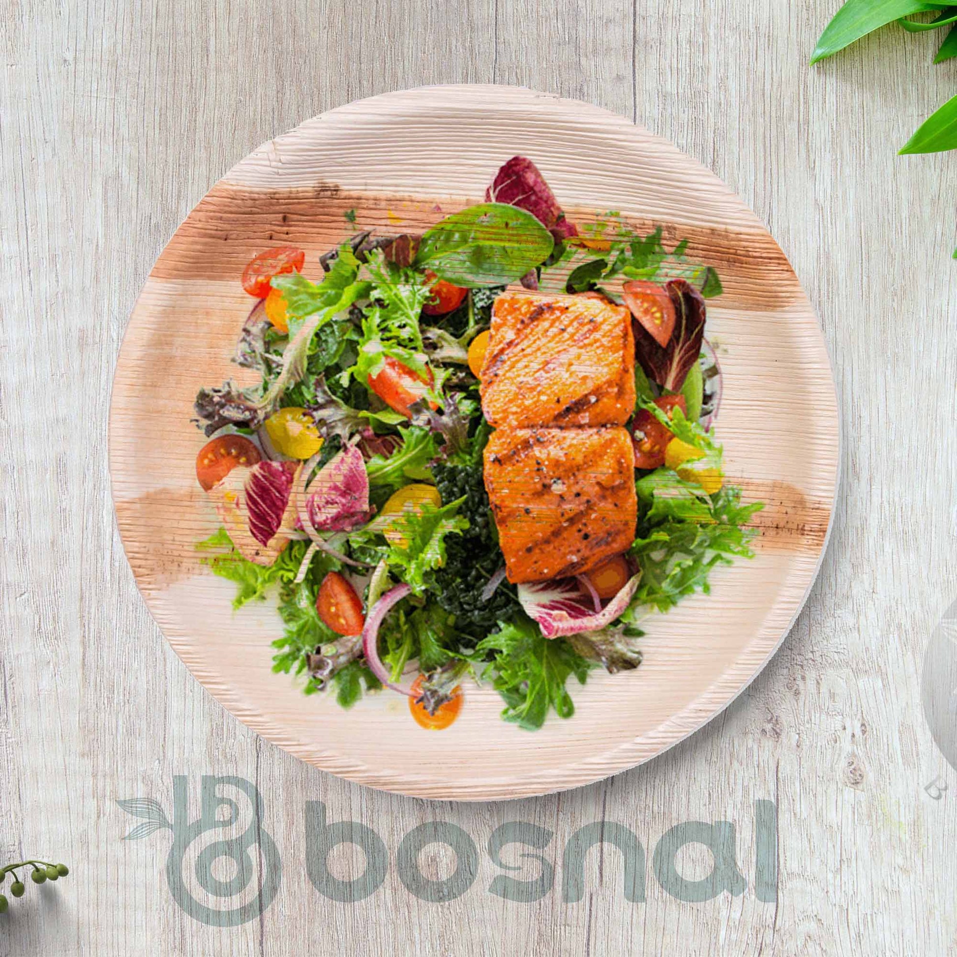 Bosnal - Palm Leaf Biodegradable Plates, 10 inch, Round - themonogram manor 