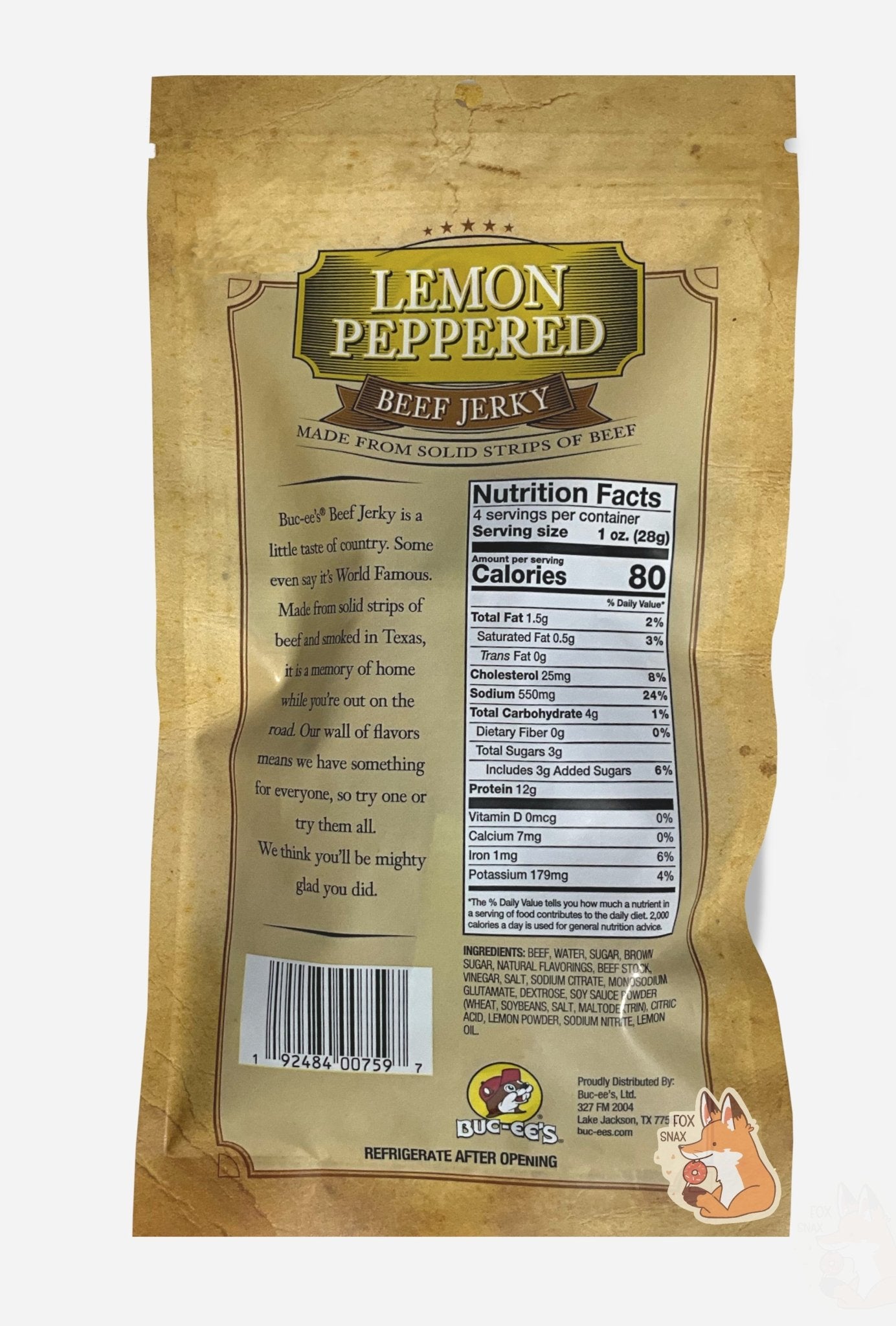Buc - ee's Lemon Peppered Beef Jerky - themonogram manor 