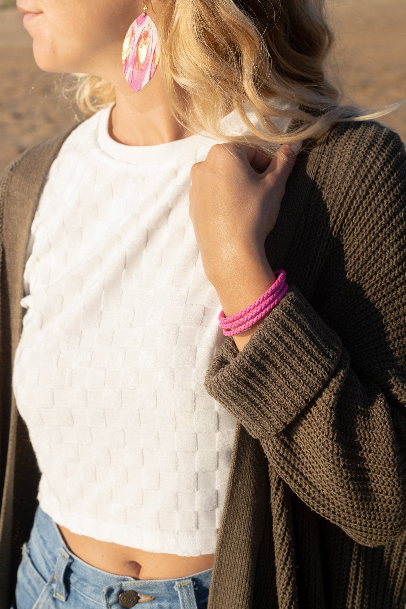 Hot Pink Braided Bracelet - themonogram manor 