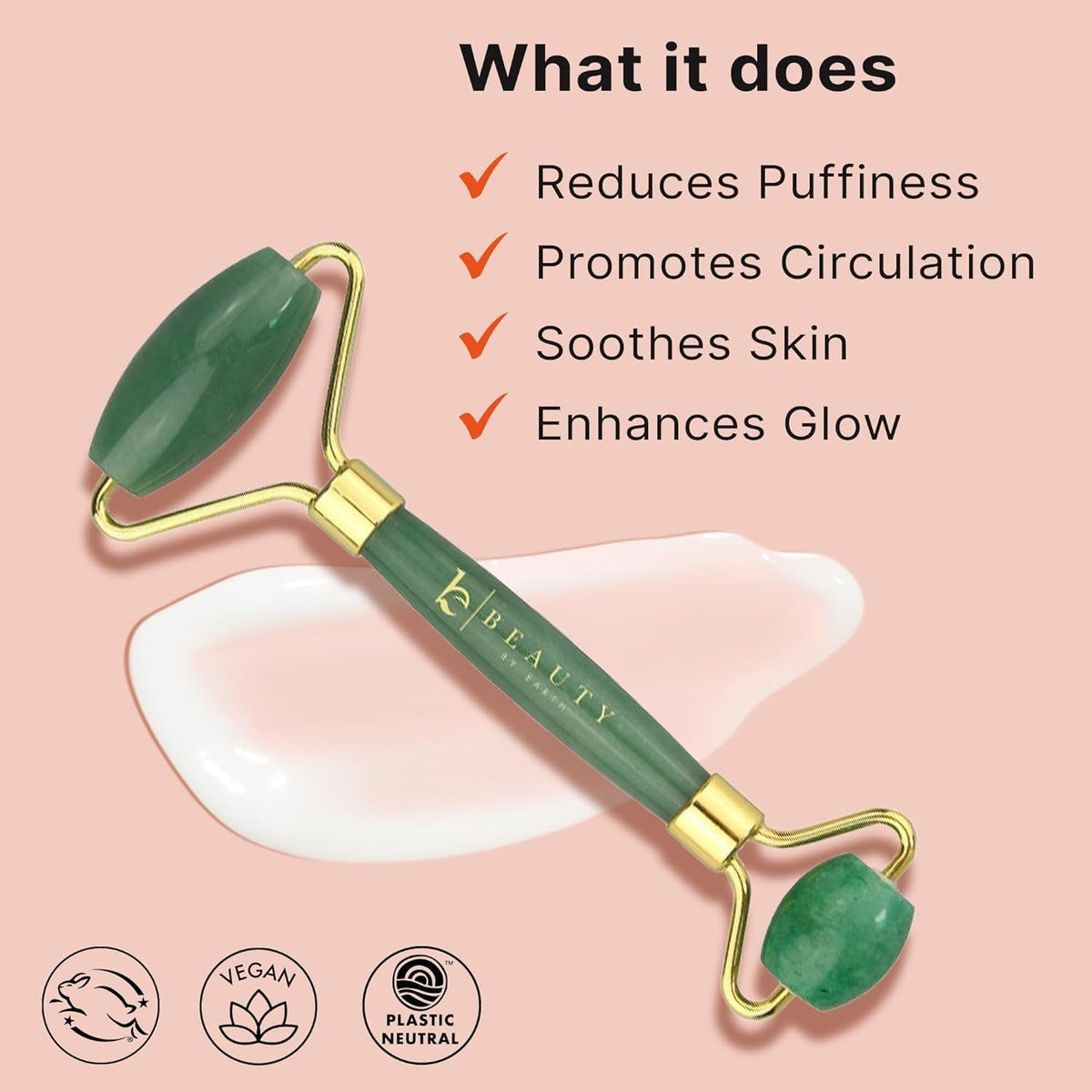 Jade Roller for Face - Smoothes Fine Lines & Wrinkles, Face Massager Skin Care Tools with Small Eye Roller for Puffy Eyes, De-Puffing & Firming Facial Tool, Self Care Gifts for Women - themonogram manor 
