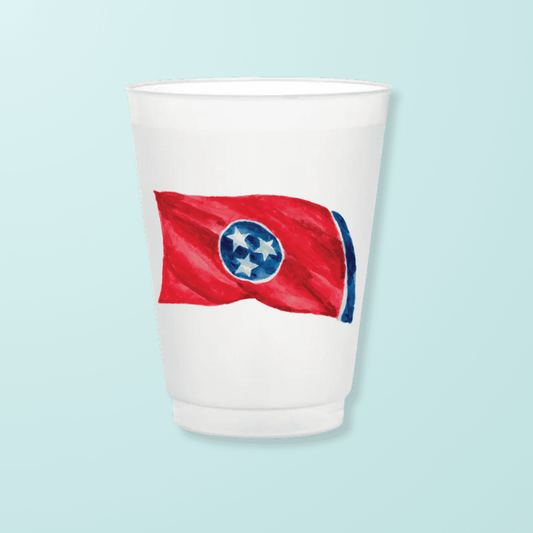 Tennessee Flag Frosted Cups - themonogram manor 