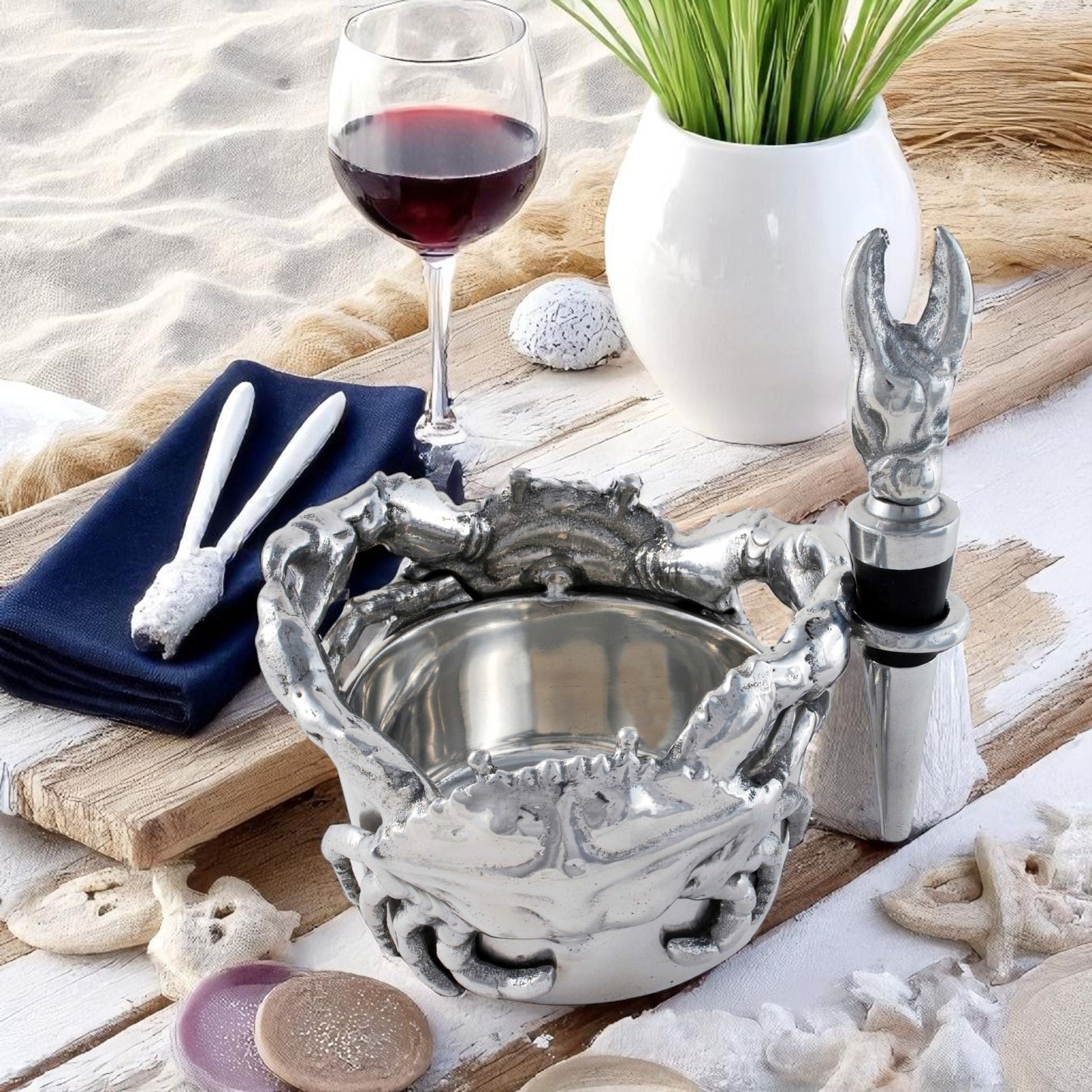 Crab Wine Caddy and Stopper Set - themonogram manor 