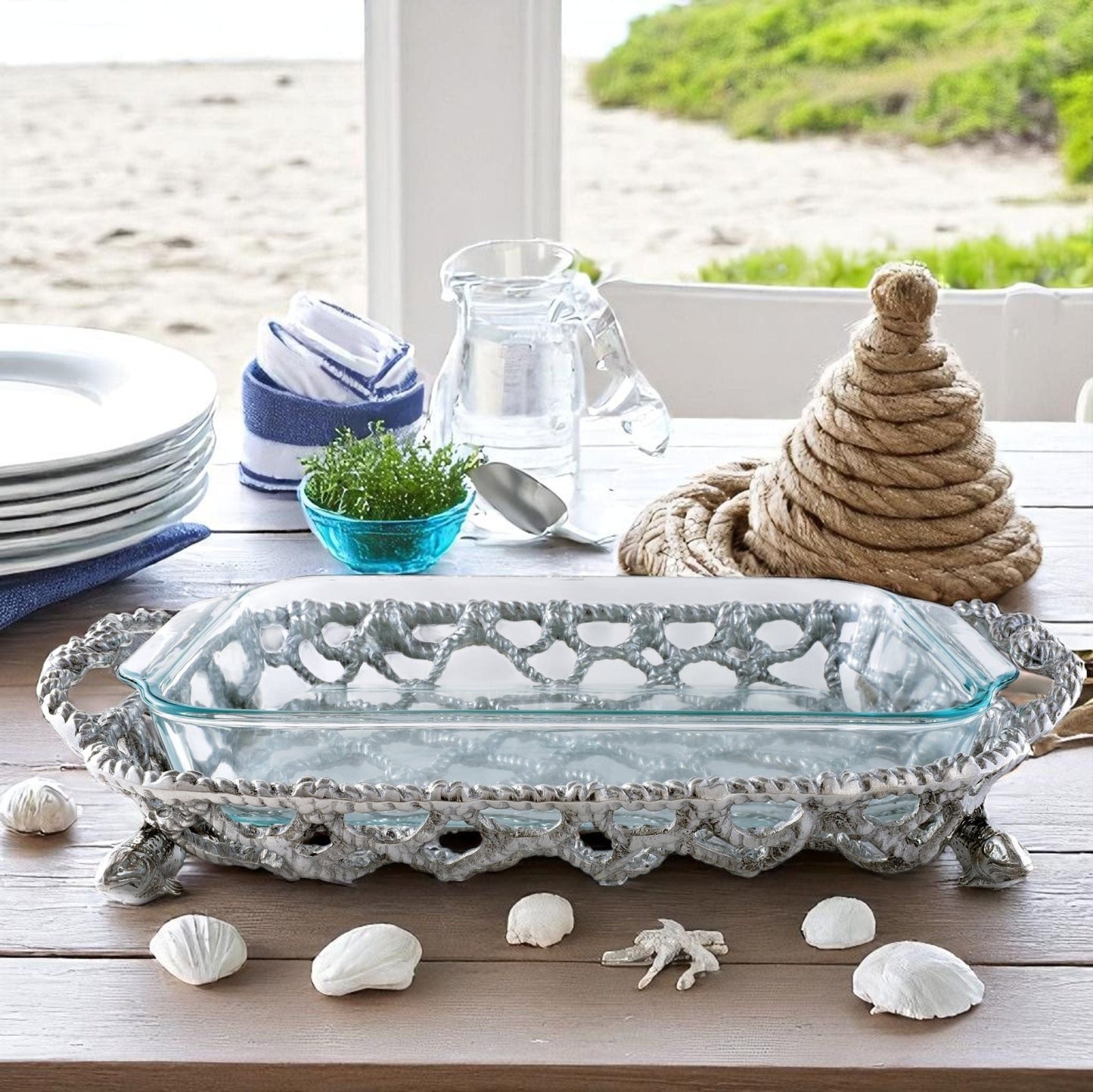 Fish Net Casserole / Pyrex Holder - themonogram manor 
