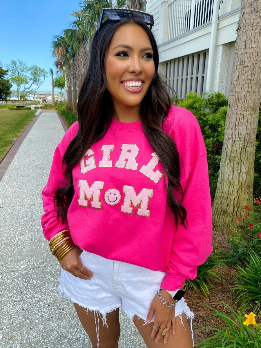 Girl Mom Letter Patch Sweatshirt - themonogram manor 