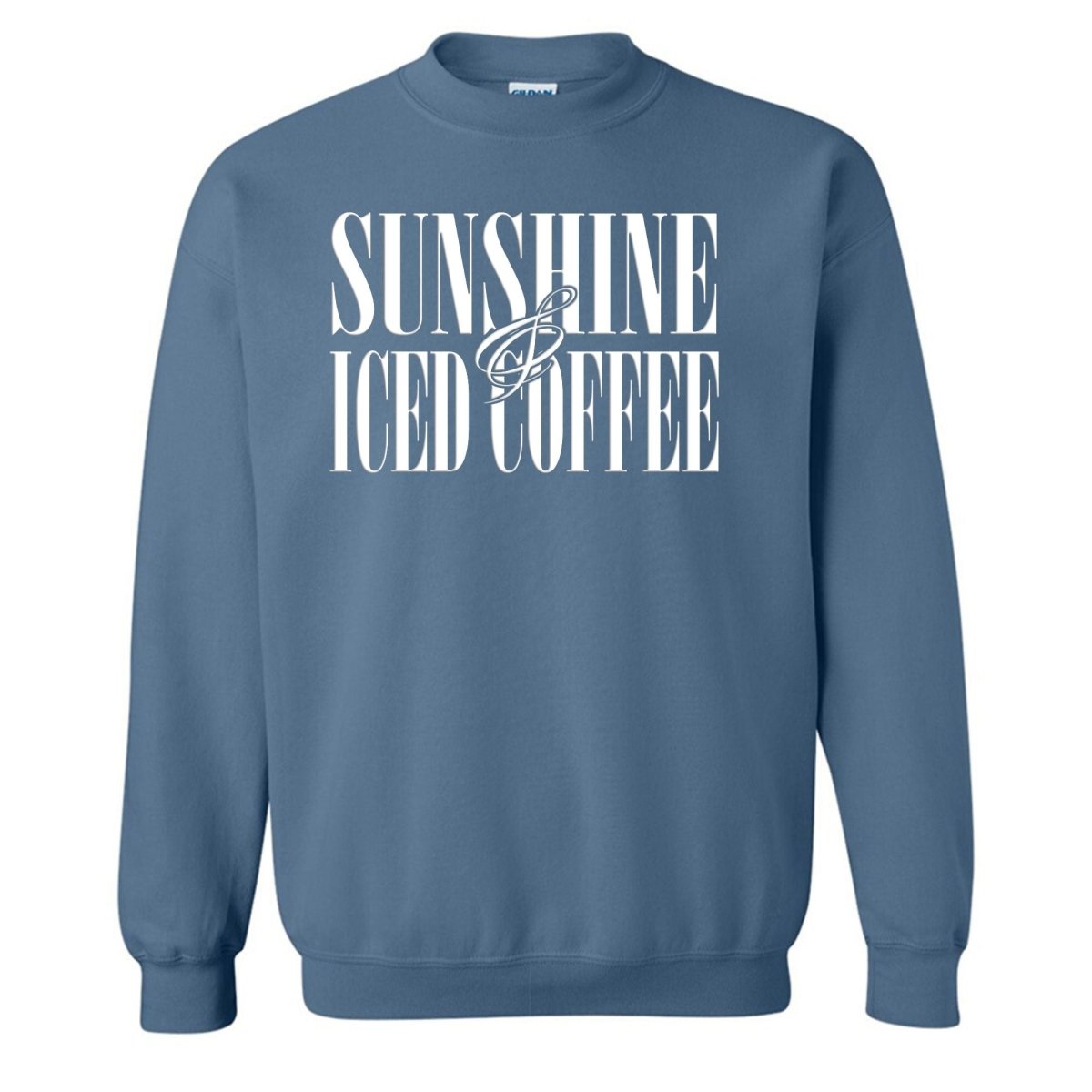 'Sunshine & Iced Coffee' PUFF Crewneck Sweatshirt - themonogram manor 