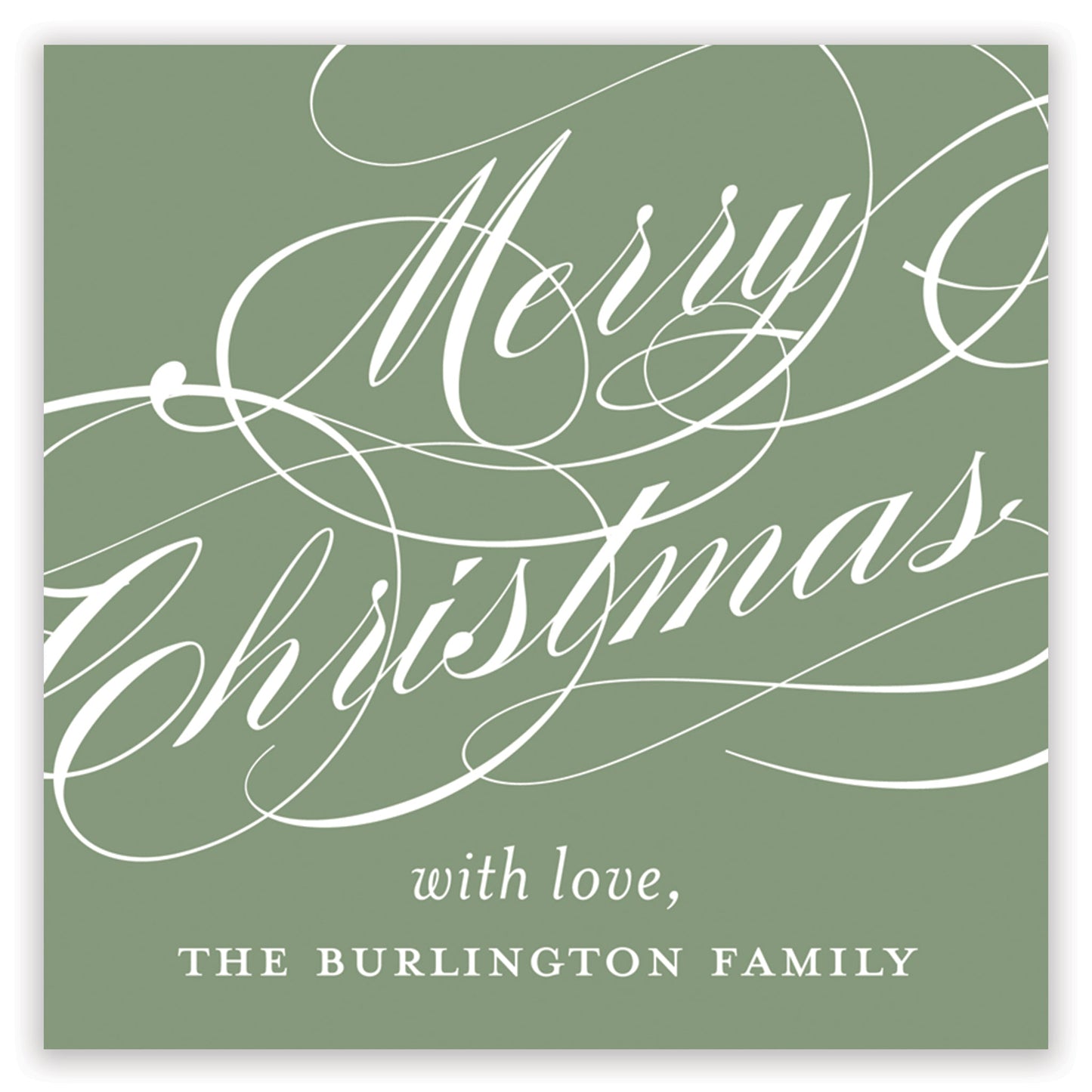christmas script sage enclosure card - themonogram manor 
