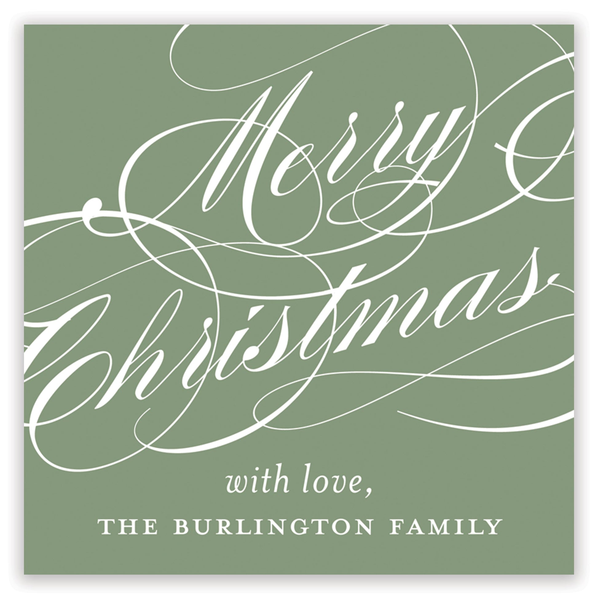 christmas script sage enclosure card - themonogram manor 