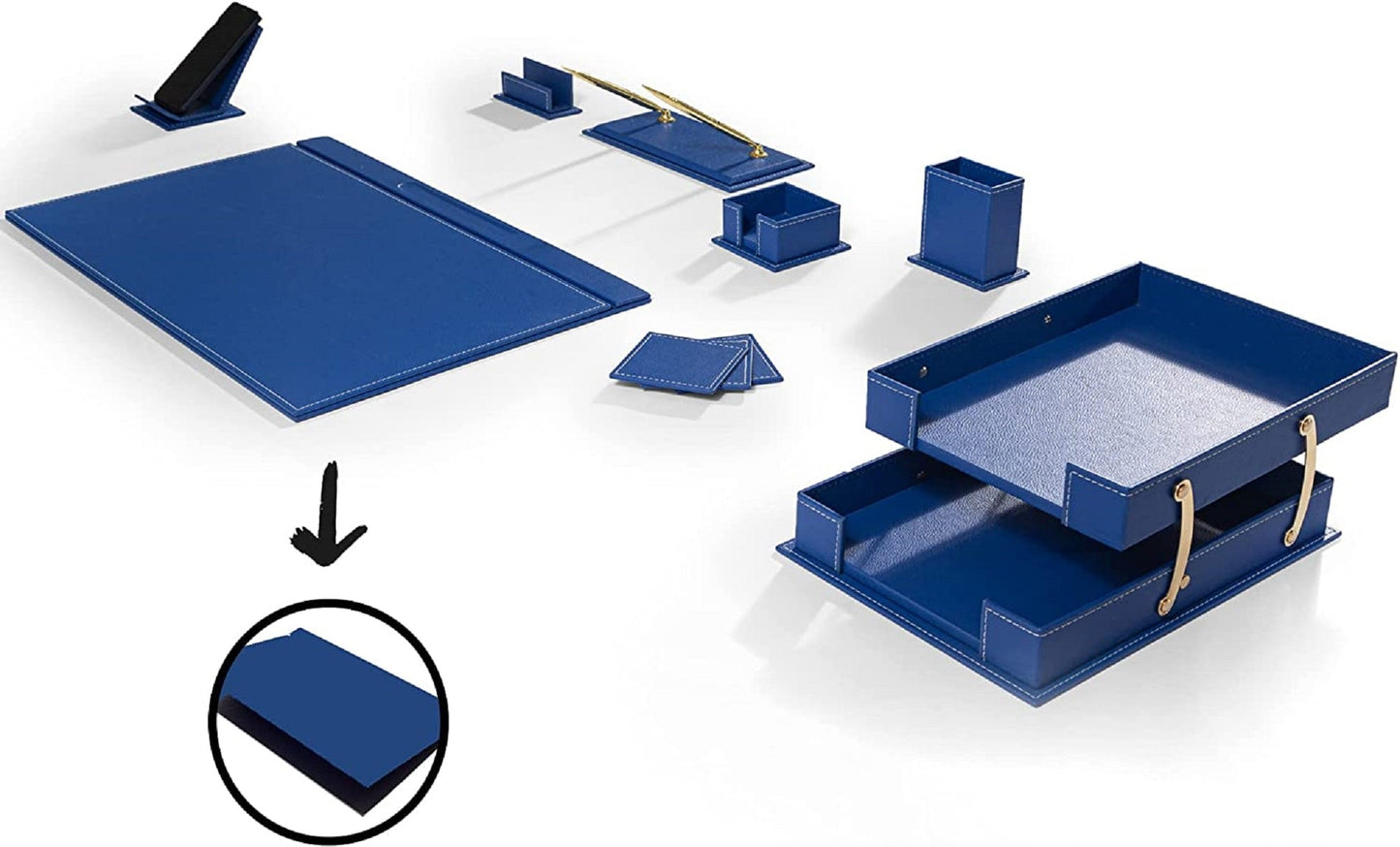 MOOG Classic Desk Organizer - Blue - 12 PCS - themonogram manor 