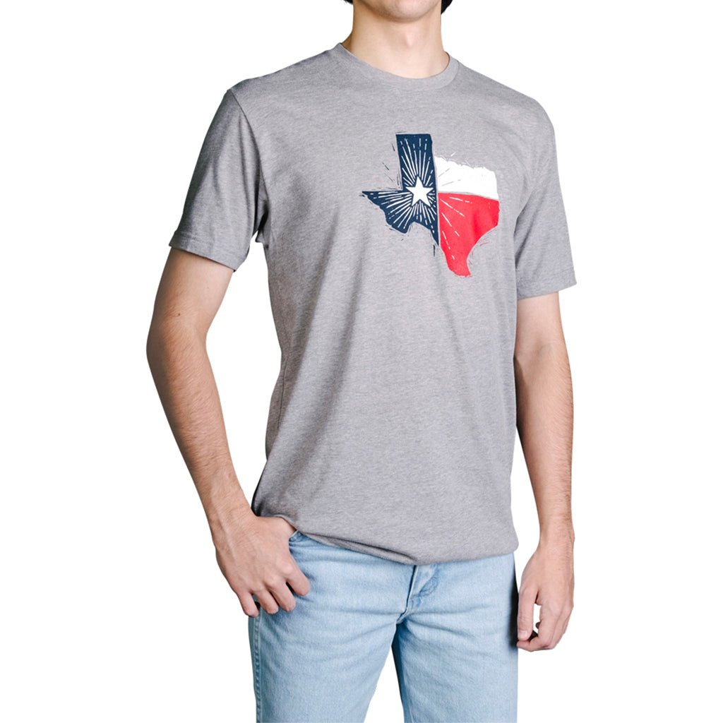 Texas State Flag T-Shirt - Heather Gray - themonogram manor 