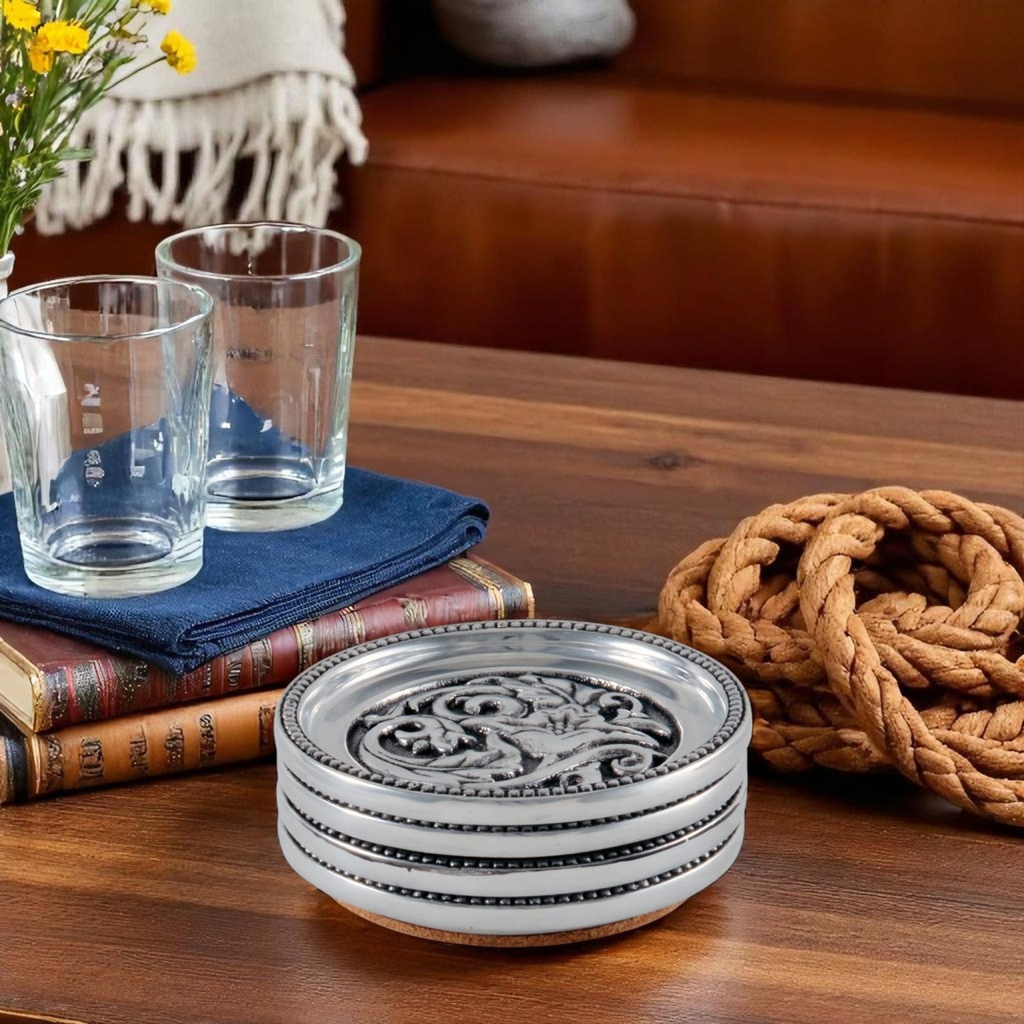 Concho Western Drink Coaster Set of 4 - themonogram manor 