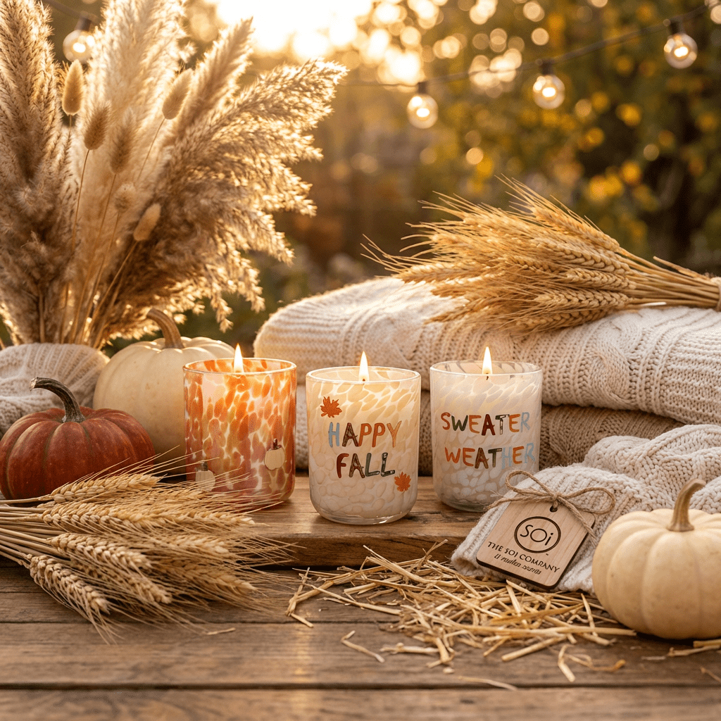 Happy Fall 12oz Icon Candle - themonogram manor 