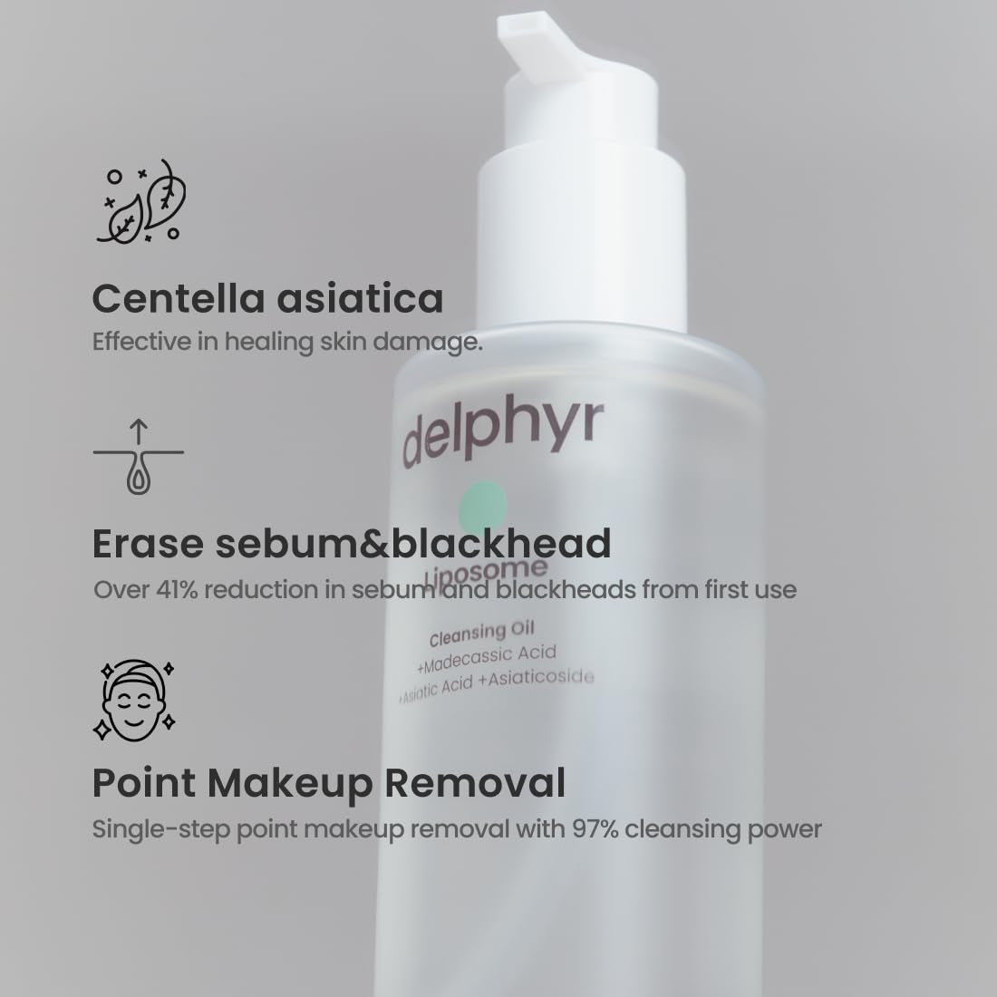 Liposome Daily Cleansing Oil, Gentle Makeup & Blackhead Remover for Sensitive Skin with Centella Asiatica TECA, Korean Skincare for Trouble Care (6.76 Fl. Oz., 200Ml) - themonogram manor 