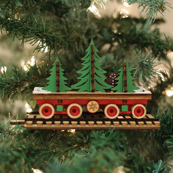 Santa's NP Express Flat Car - themonogram manor 
