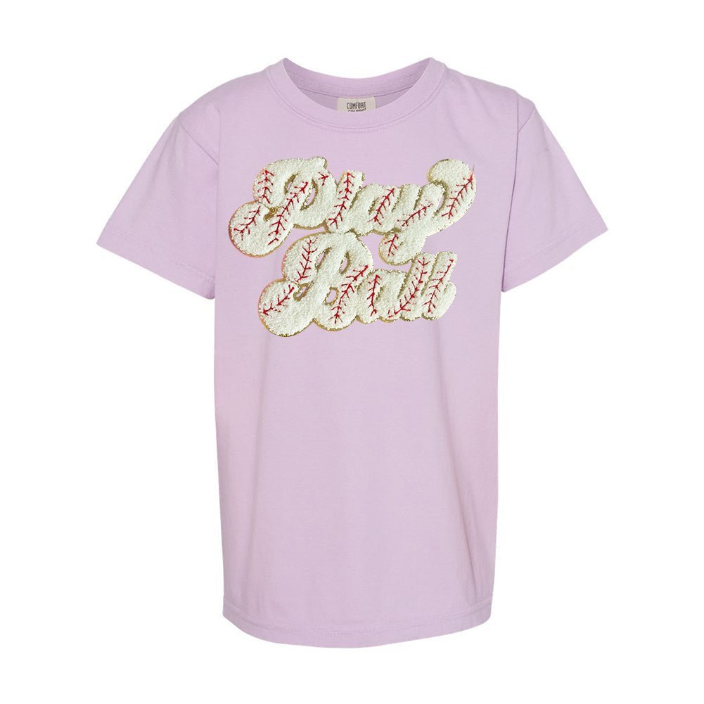 Kids Play Ball Letter Patch T-Shirt - themonogram manor 