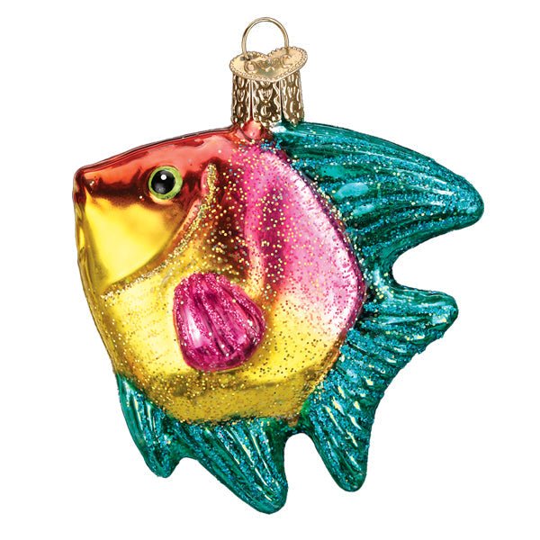 Pink/yellow Tropical Angelfish Ornament - themonogram manor 