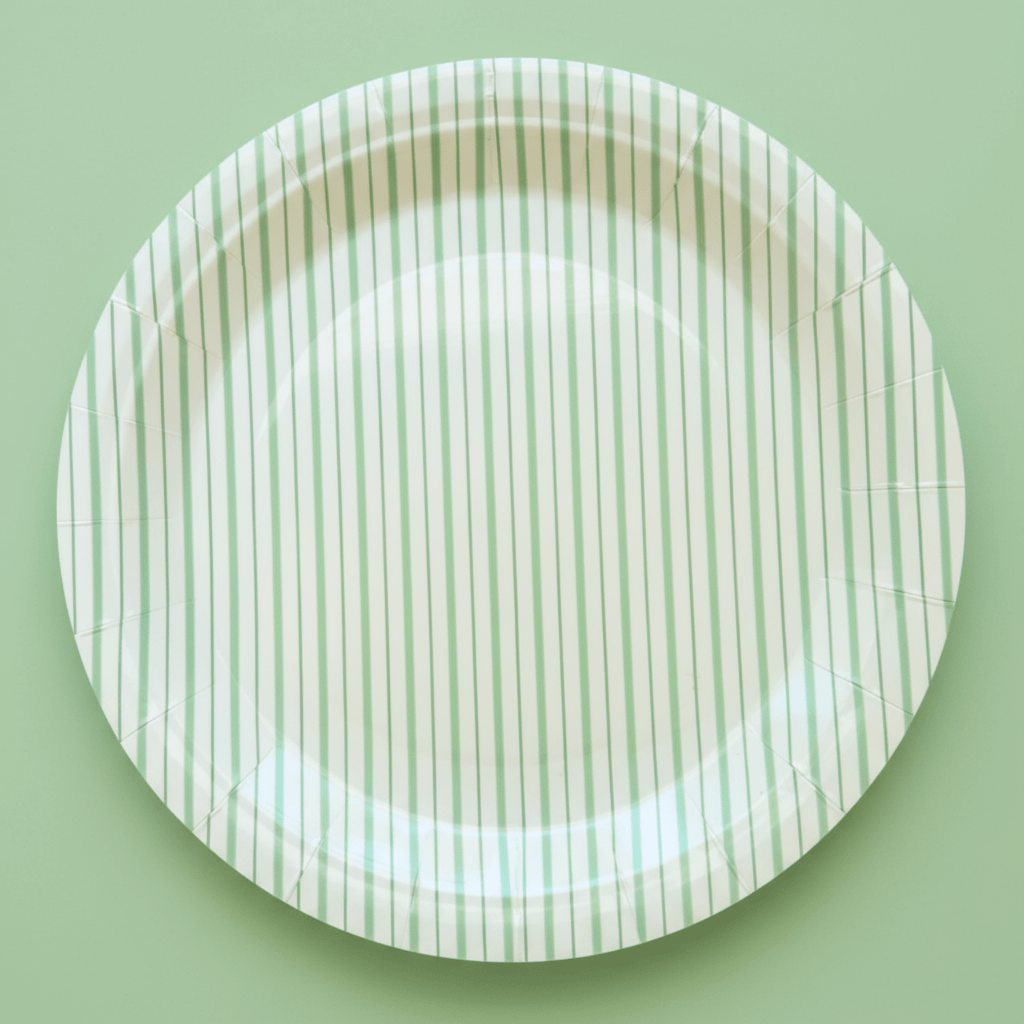 Mint Fine Stripes Plates (Set of 8) - themonogram manor 