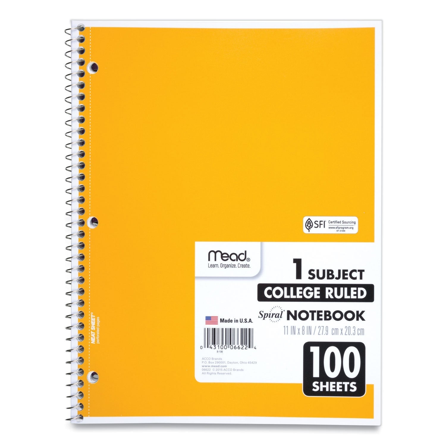 Mead Spiral Notebook, 3 - Hole Punched, 1 Subject, Medium/College Rule, Randomly Assorted Covers, 11 x 8, 100 Sheets - themonogram manor 
