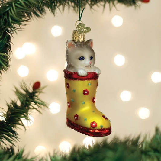 Kitten In Rain Boot Ornament - themonogram manor 