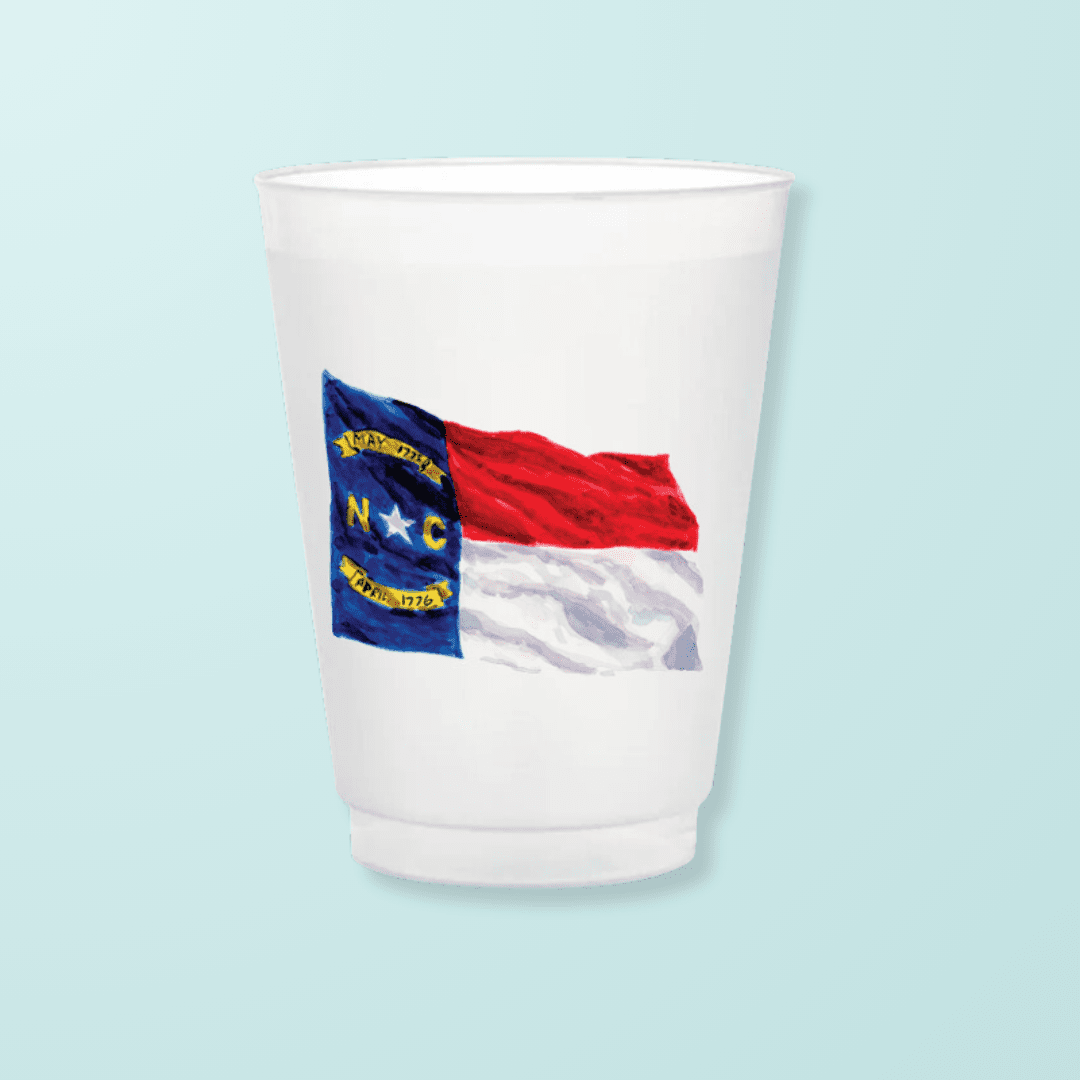 North Carolina Flag Frosted Cups - themonogram manor 