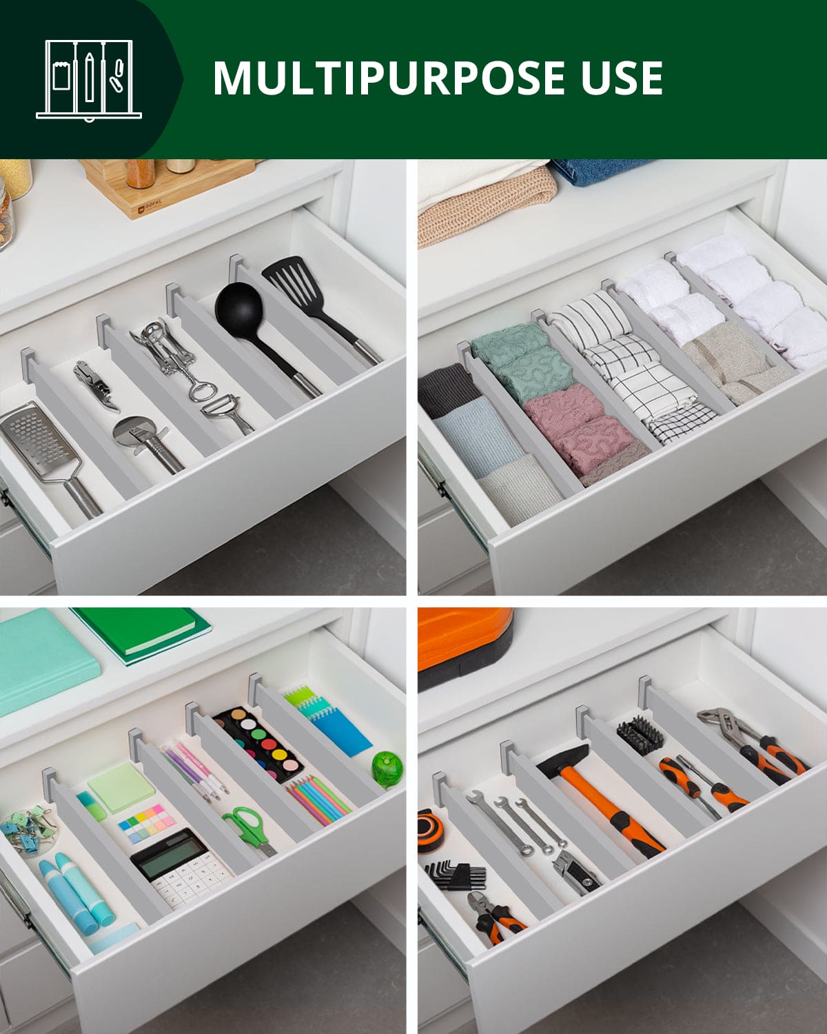 Drawer Dividers 22”, Gray - themonogram manor 