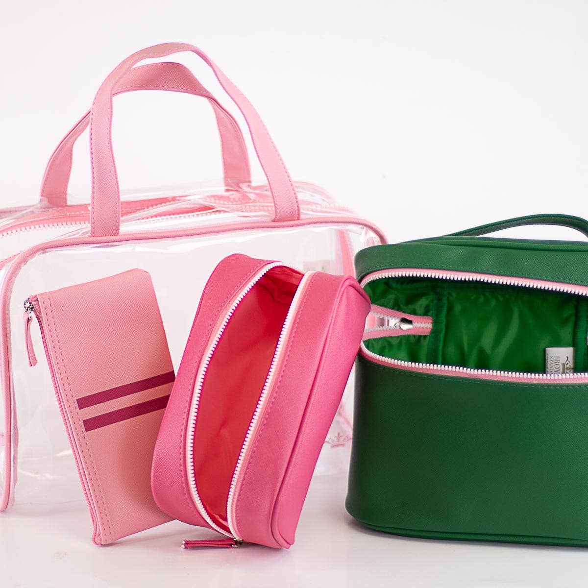 Livie Travel Gift Set Pink/Kelly 12x8x4.5 - themonogram manor 
