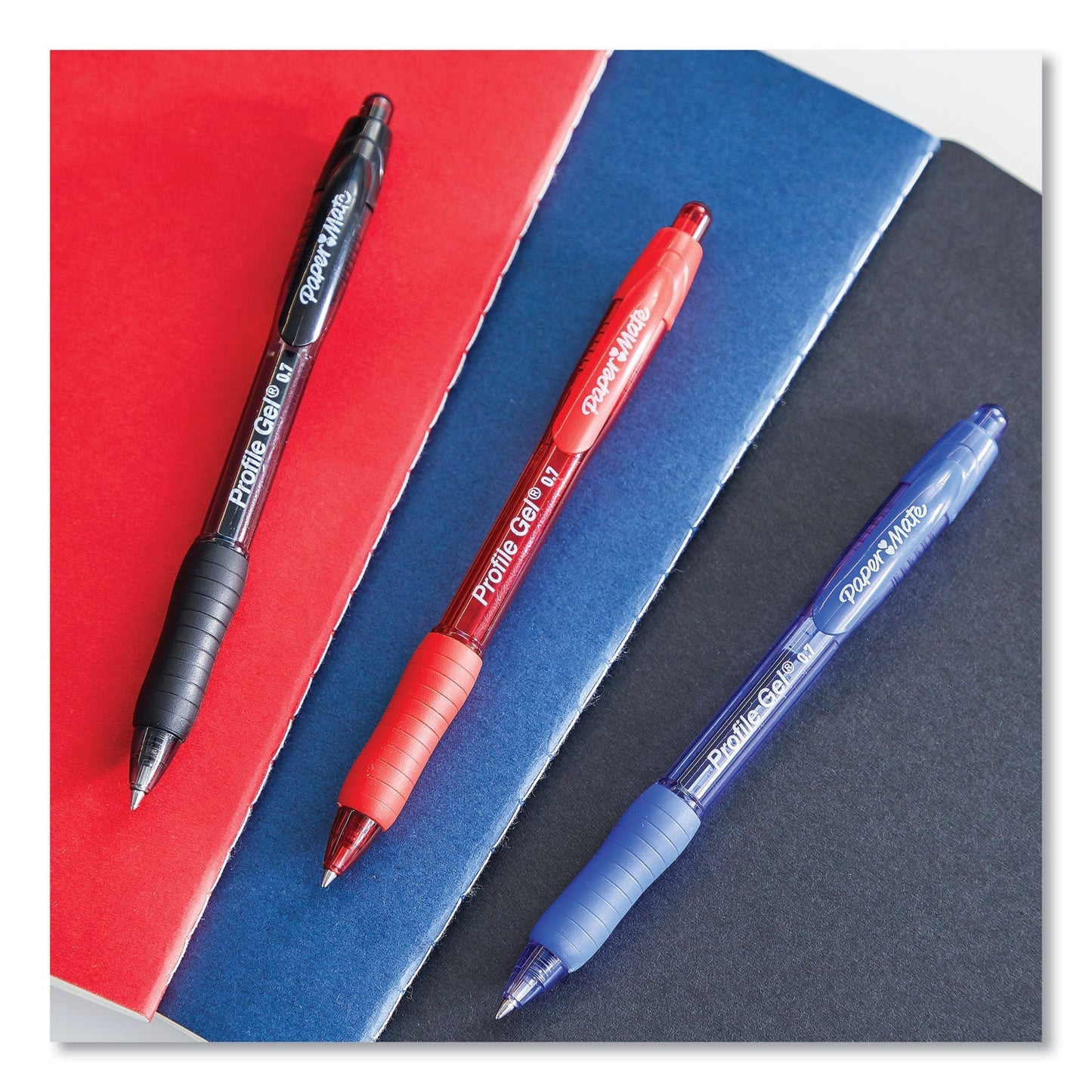 Paper Mate Profile Gel Pen, Retractable, Fine 0.5 mm, Black Ink, Translucent Black Barrel, Dozen - themonogram manor 