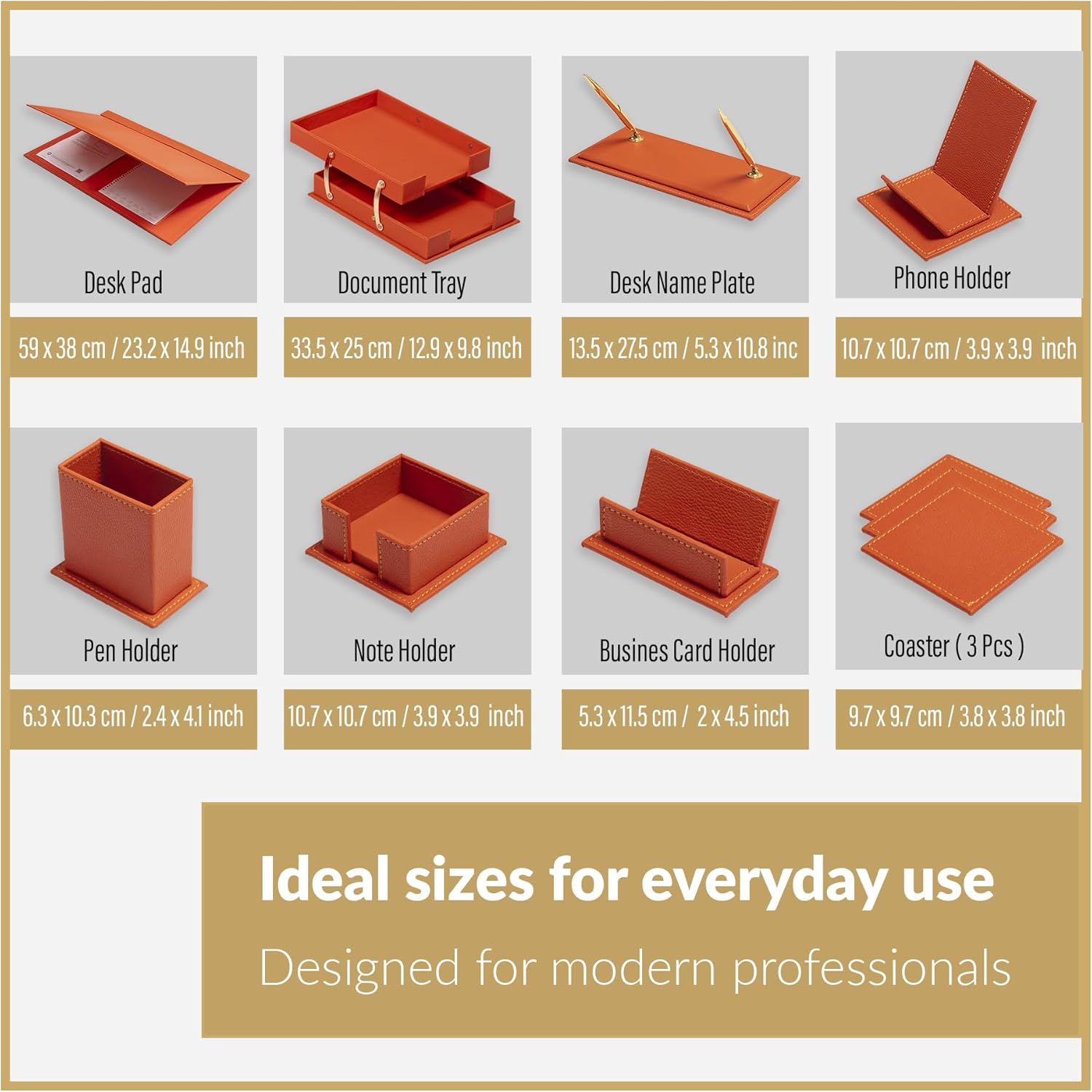 MOOG Classic Desk Organizer - Tan - 12 PCS - themonogram manor 