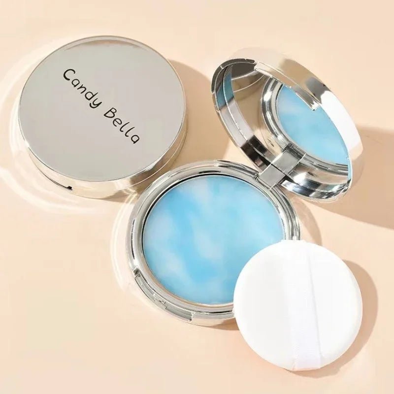 Matte Setting Powder Lasting Oil-Control Purple Glitter Pressed Powder Brightening Face Powder Jelly Compact Foundation Makeup - themonogram manor 