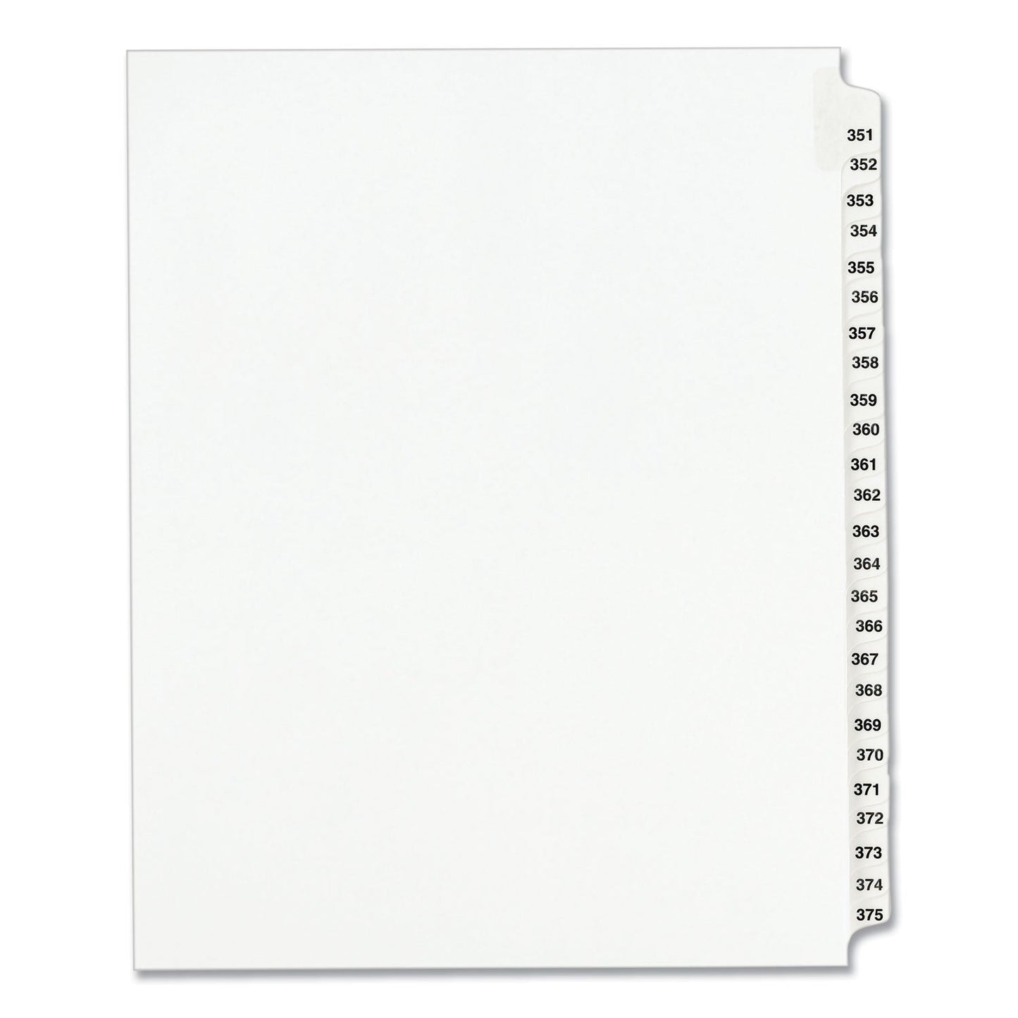 Avery Preprinted Legal Exhibit Side Tab Index Dividers, Avery Style, 25 - Tab, 351 to 375, 11 x 8.5, White, 1 Set, (1344) - themonogram manor 