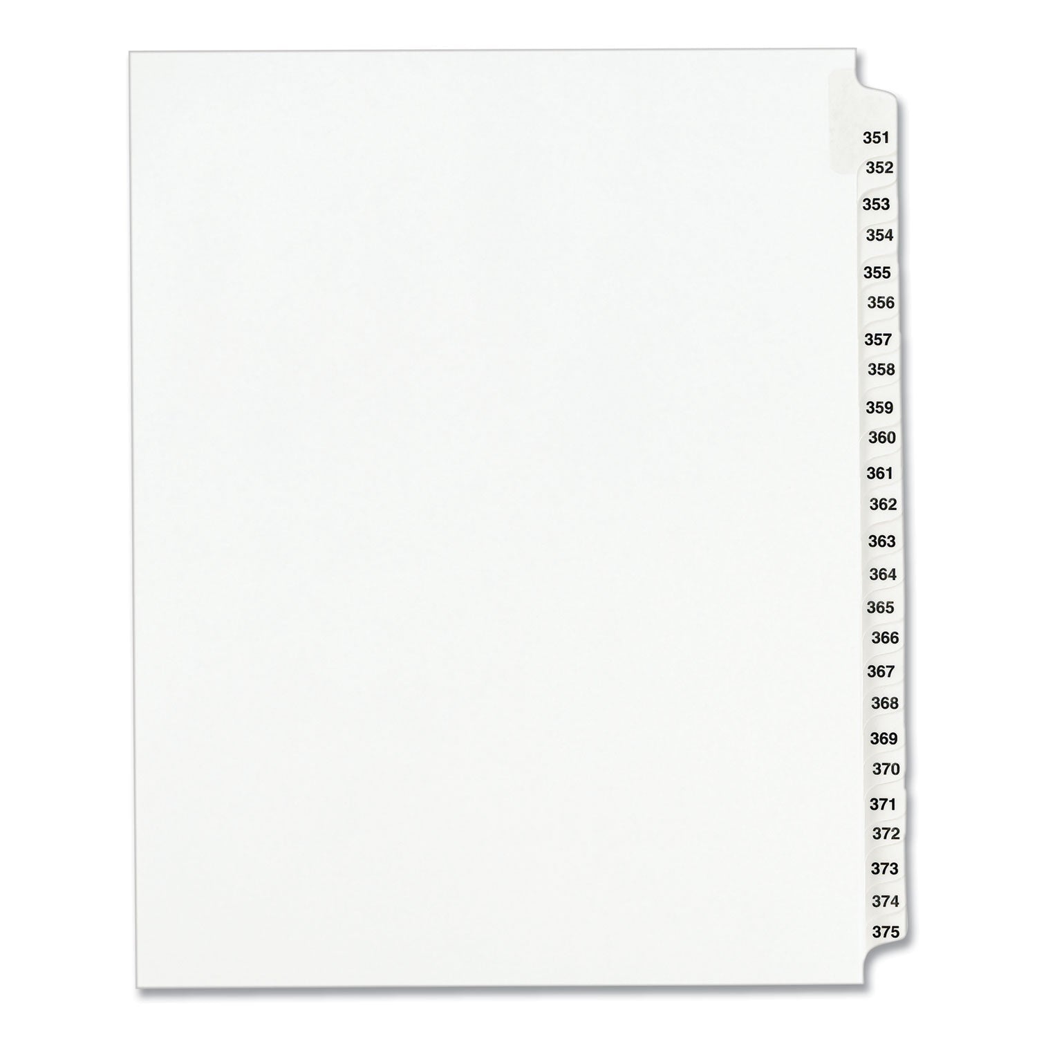 Avery Preprinted Legal Exhibit Side Tab Index Dividers, Avery Style, 25 - Tab, 351 to 375, 11 x 8.5, White, 1 Set, (1344) - themonogram manor 