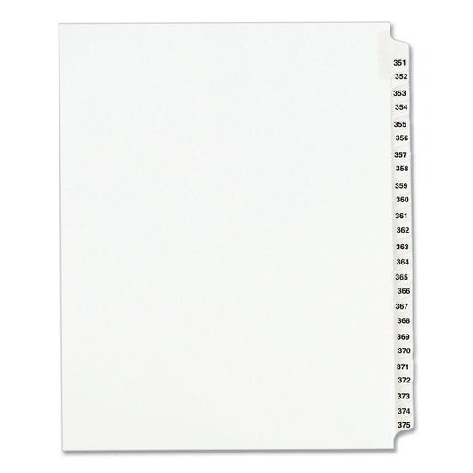 Avery Preprinted Legal Exhibit Side Tab Index Dividers, Avery Style, 25 - Tab, 351 to 375, 11 x 8.5, White, 1 Set, (1344) - themonogram manor 