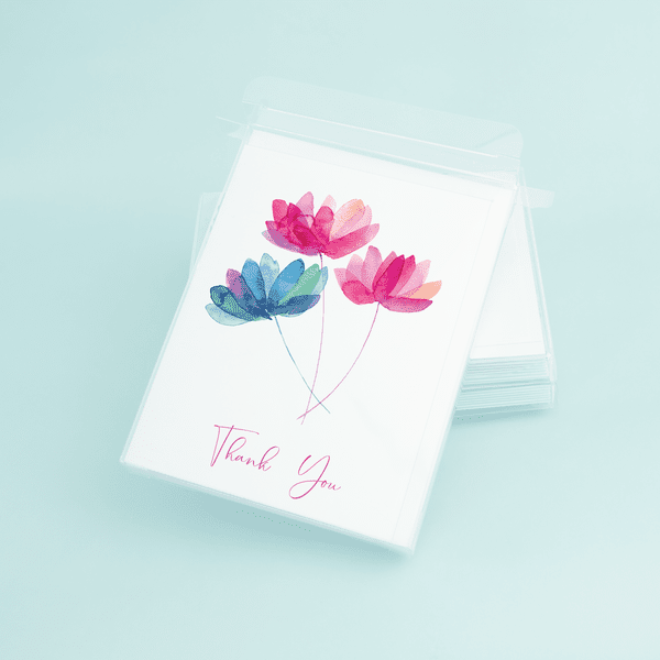 Watercolor Flowers "Thank You" - themonogram manor 