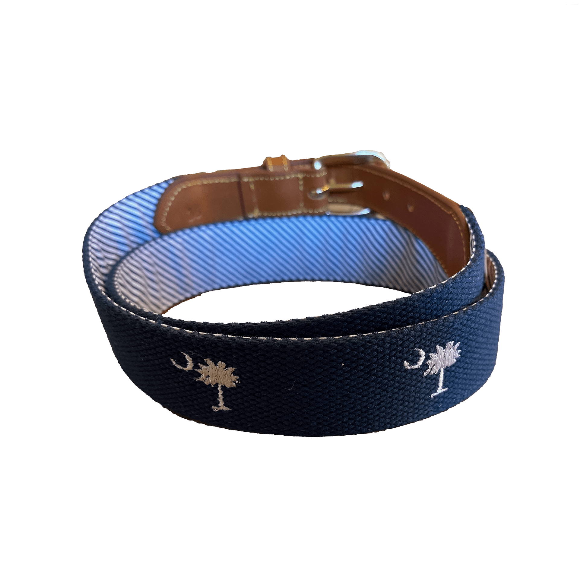 SC State Flag Belt Palmetto Moon on Cotton Web - themonogram manor 