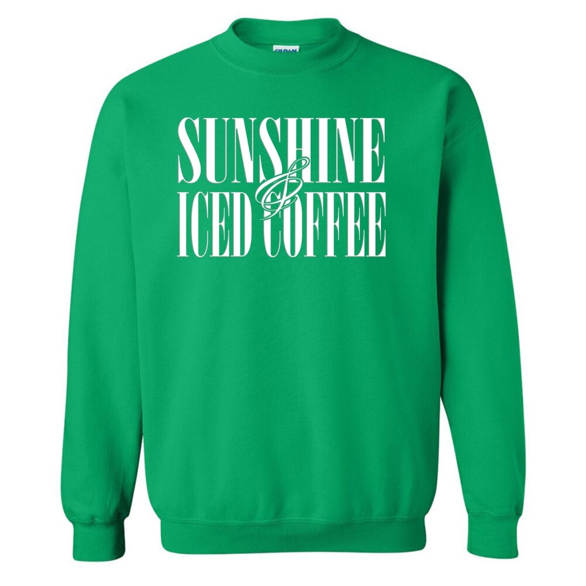'Sunshine & Iced Coffee' PUFF Crewneck Sweatshirt - themonogram manor 