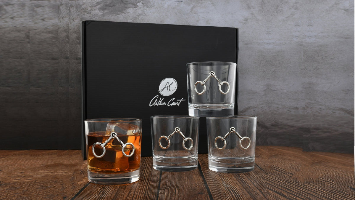 Equestrian Bit Bar Glasses Set of 4 - themonogram manor 