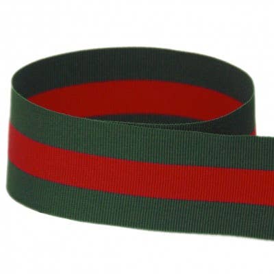 Preppy Striped Grosgrain Ribbon | Red + Green - themonogram manor 