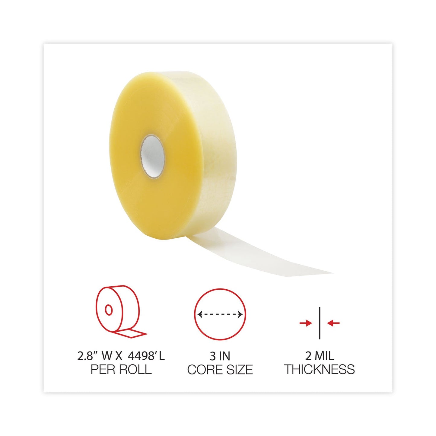 Universal Clear Packaging Tape, 3" Core, 72 mm x 1,371 m, Clear, 4/Carton - themonogram manor 