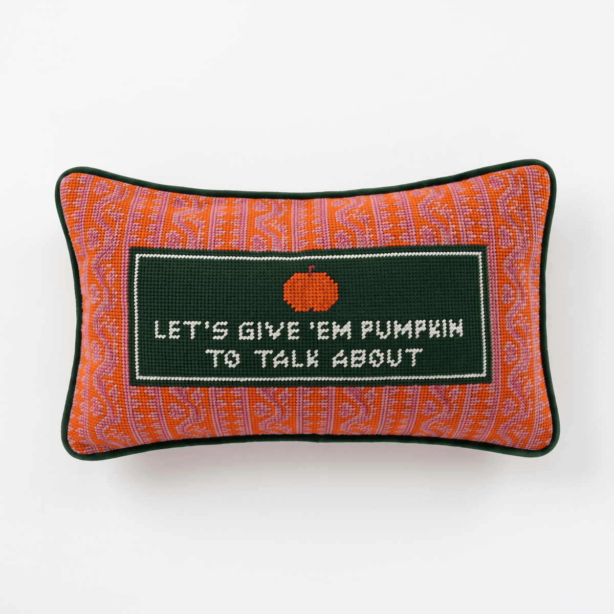 Pumpkin To Talk About Needlepoint Pillow - #themonogram manor #
