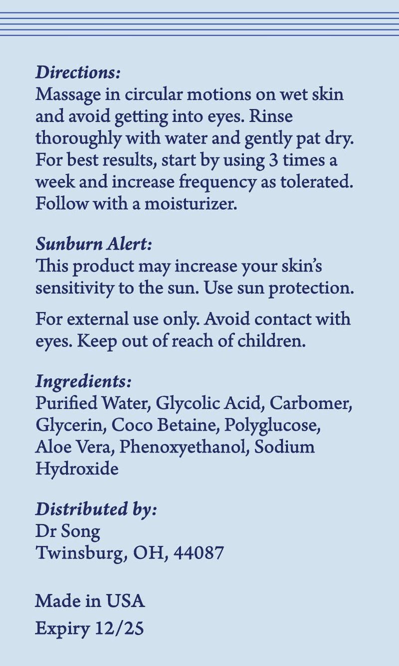 Korean Skin Care - Glycolic Acid Face Wash - Exfoliating Face Wash with 10% Glycolic Acid, AHA for anti Aging, Acne and Wrinkles Korean Beauty - themonogram manor 