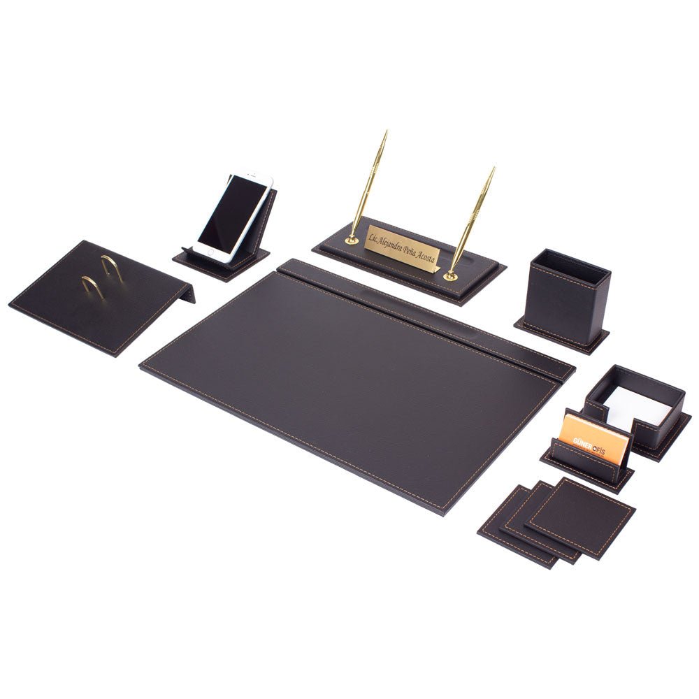 MOOG Luxury Desk Set - 12 Accessories - Black - 12 PCS - themonogram manor 
