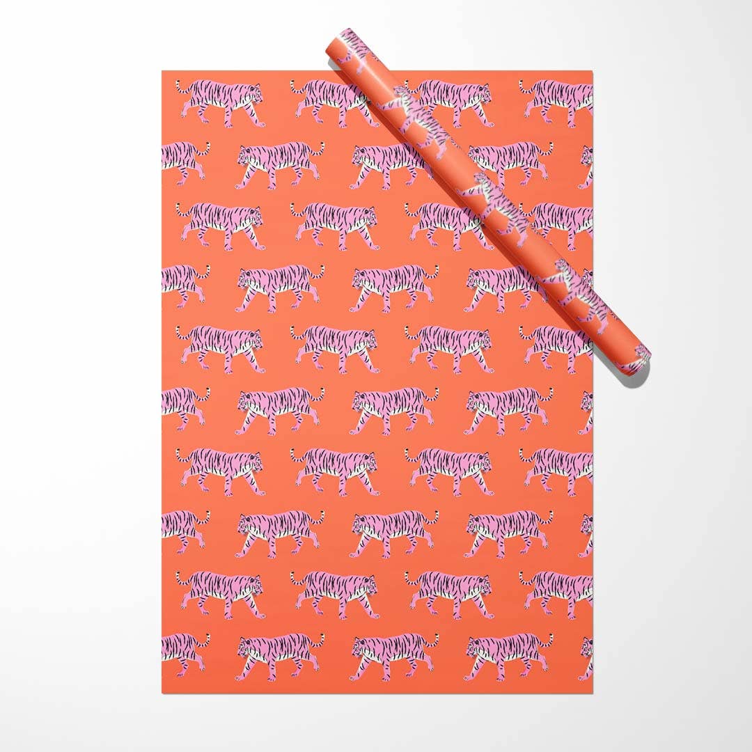 Tiger Leopard Sheet | Gift Wrapping Sheet | Gift Wrap Paper - themonogram manor 
